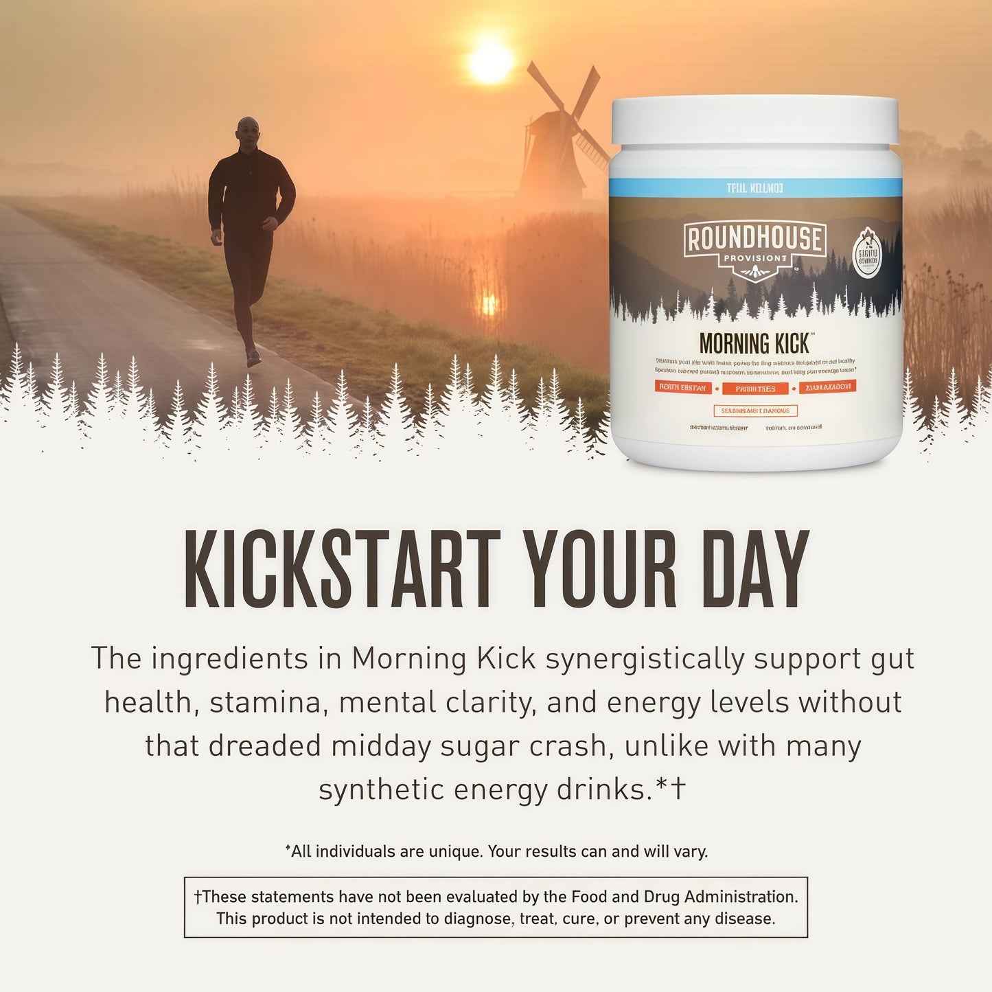 ROUNDHOUSE PROVISION Morning Kick, Zero Sugar Greens Superfood Powder Supplement with Ashwagandha, Collagen, Probiotics, Debloat Drink,  (Strawberry Lemonade) by Chuck Norris